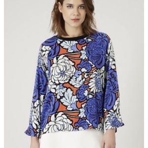 Topshop Bright Floral Print Top